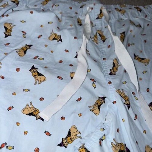 J. Crew Pants Pajama Womens Medium Blue Halloween Dogs All Over Print Candy - Picture 11 of 16