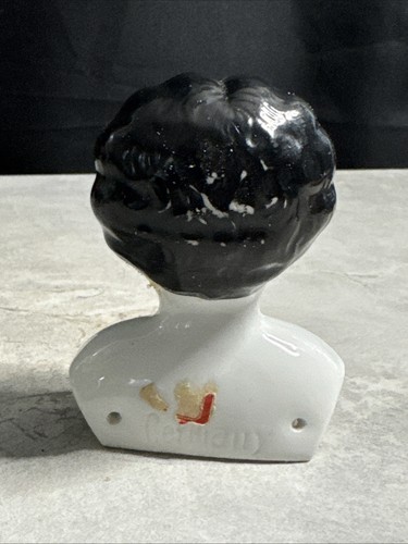 Antigua cabeza de muñeca china alemana de pelo negro solo Gf0 - Imagen 4 de 12
