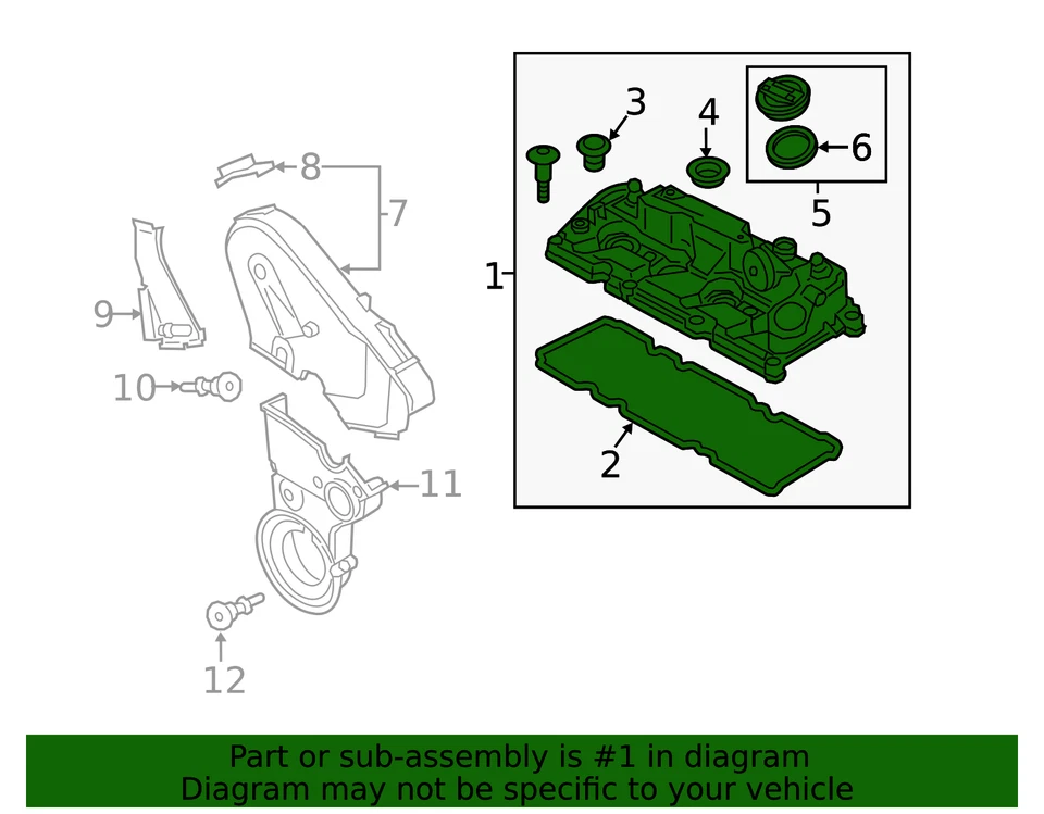 Cubierta de válvula original Audi 03L-103-469-AD Foto 2 de 2