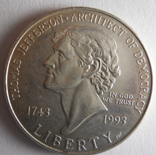 1993 UNITED STATES JEFFERSON DOLLAR - AU/UNC - GREAT SILVER COIN - #B15