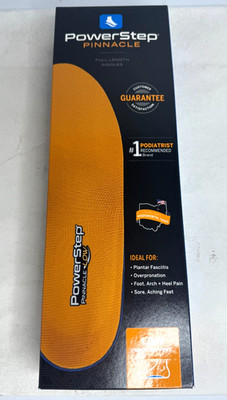 Powerstep Pinnacle LOW ARCH Orthotic Arch Support Insole Size C Unisex US