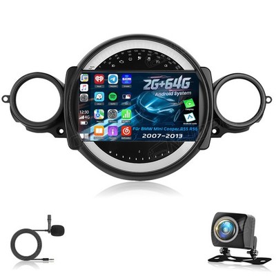 Android 15 Carplay GPS WIFI Autoradio KAMERA für BMW Mini Cooper R55 R56 Clubman