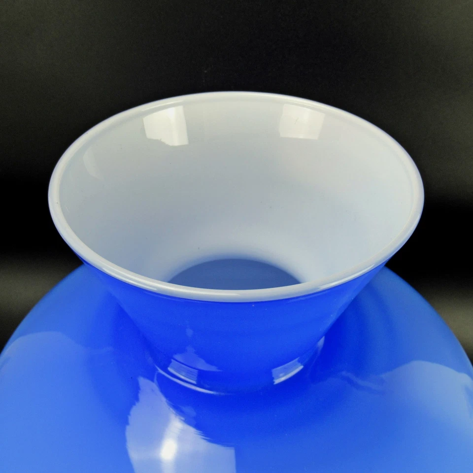 Designer Vase Überfangglas Blau/Weiss Vintage Retro 70er Jahre Cased Glass 27cm - Bild 3 von 4