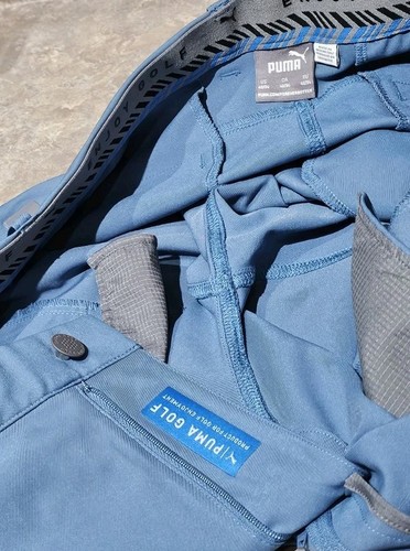 PUMA GOLF-French Blue, Mens Flt.Fnt, Stght.Leg, 5.pkt Summer Golf Pants-(40x34) - Picture 4 of 6