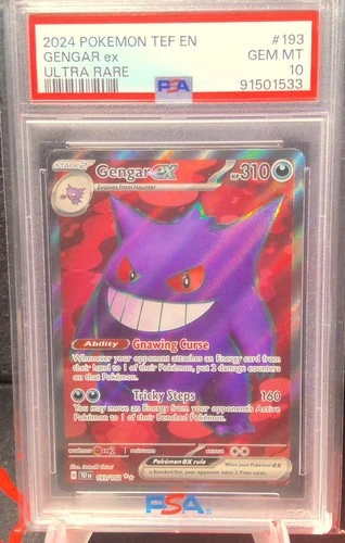 New ListingPokémon 2024 S&V Temporal Forces Gengar ex 193/162 Ultra Rare PSA GEM MINT 10