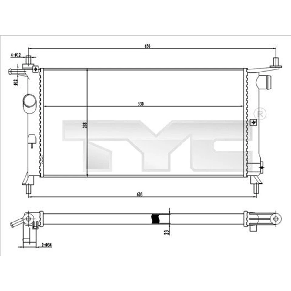 TYC Radiateur Refroidissement Moteur D'Eau Convient pour Opel Combo Corsa Tigra - Photo 1/1