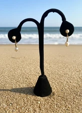 Vintage Amco Faux Pearl Screw Back Earrings 12K Gold Filled