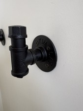 Industrial Pipe Towel Holder Bathroom Towel Hooks Hanging Black - 3 Pack