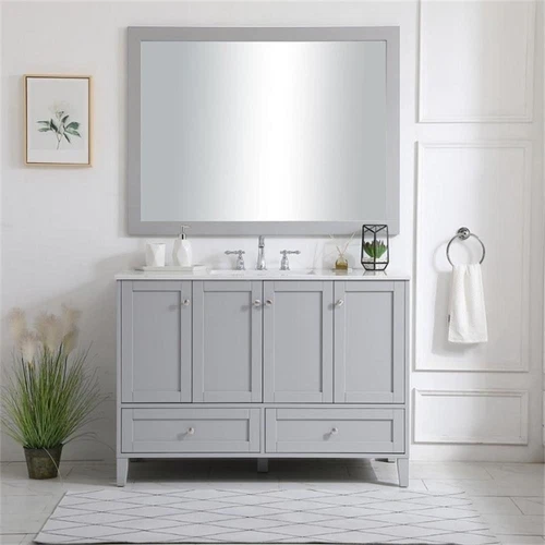 Elegant Decor Sommerville 48" Single Quartz Top Bathroom Vanity in Gray - Picture 15 of 15