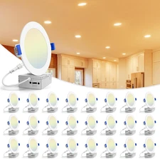 LED Recessed Lighting 24 Pack 6 Inch, 5CCT Selectable Dimmable