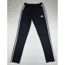 Adidas Climacool Tapered Fit Athletic Pants, Black/White L Youth Zipper Bottoms