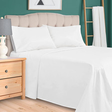 Luxury 300 Thread Count King Sheet Set - Soft White Cotton Bedding