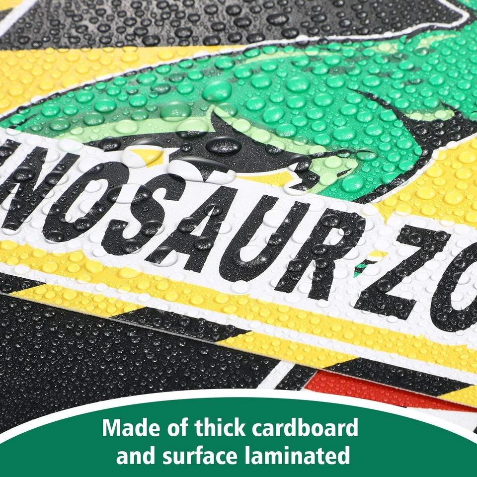 Paquete de 9 letreros de cumpleaños de dinosaurios para decoración de pared de cruce jurásico juego de accesorios de fiesta para niños Foto 3 de 4