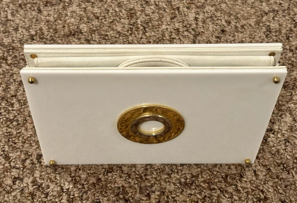 Bolso de mano vintage mod de plástico blanco Foto 2 de 4