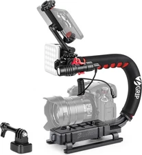 Zeadio Camera Stabilizer, Handle Grip Handheld Stabilizer with LED Video... 