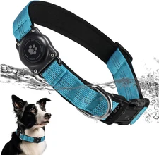 Upgraded Airtag Dog Collar, IP68 Waterproof Air Tag Dog Collar Holder, Reflectiv