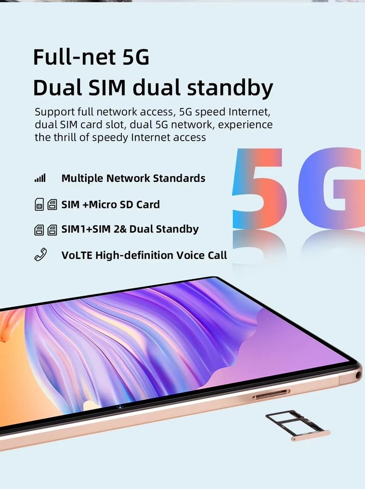 NEW PADPRO 10.1" Android Simcard 4G/5G Tablet + Free Bonus Items - Image 2 of 4