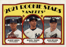 2021 Topps Heritage #363 NY Yankees RS Albert Abreu Miguel Yajure Nick Nelson RC