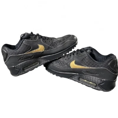 RARE-Nike Air NaX Q0 Essential Black Gold Size 7.5 Nike Air Max 90 Essential Black Gold | eBay main image 4