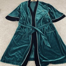 Christian Dior Bathrobe 80s Vintage Velvet Velour Belted One Size USA T525