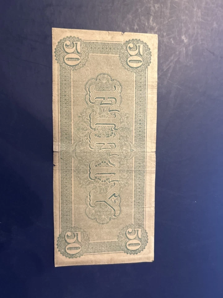 MINT Confederate States of America 1864 $50 Fifty Dollar Bill T66 Richmond Note - Image 2 of 2