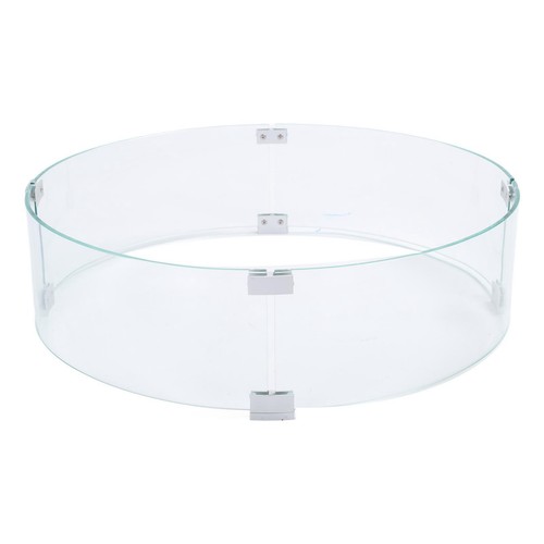 Round Fire Pit Wind Guard Tempered Glass Windscreen Flame 650mm Dia US - Picture 3 of 24