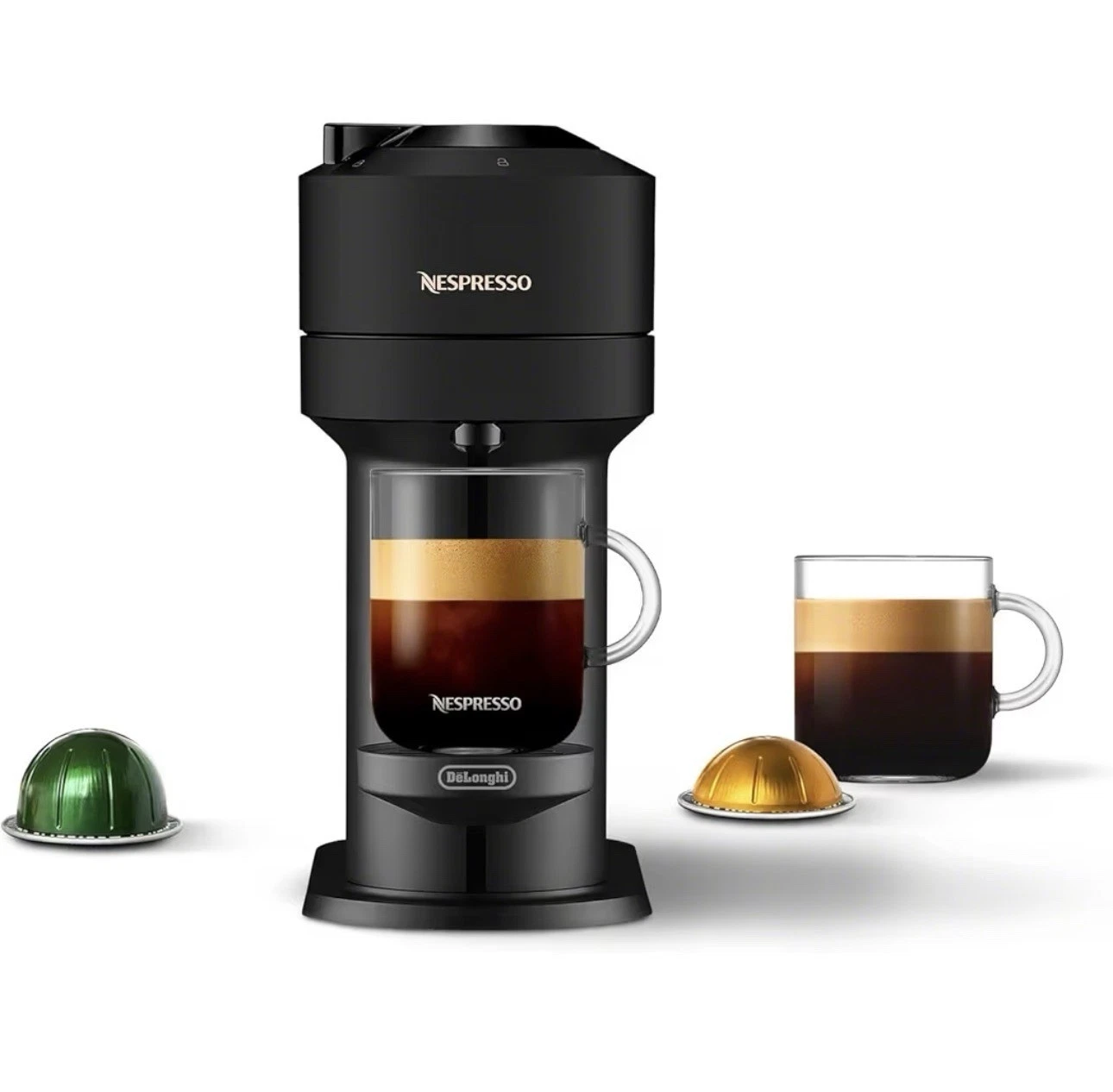 Nespresso Vertuo Next Coffee & Espresso Maker De'Longhi Matte Black 12 Free Pods