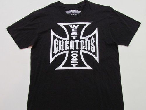 REBELUTIONARY STATE OF MIND Mens Black "West Coast Cheaters" T-Shirt New L