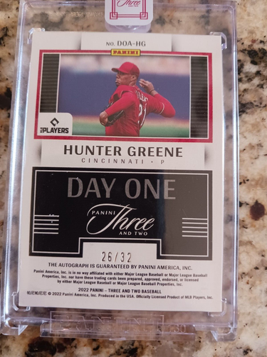 2022 Hunter Greene #DOA-HG RC Autograph Encased #26/32 Rookie - Picture 2 of 10