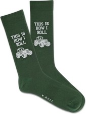 K. Bell Women's This Is How I Roll Crew Socks 1 Pair, Green, Men's 10-13