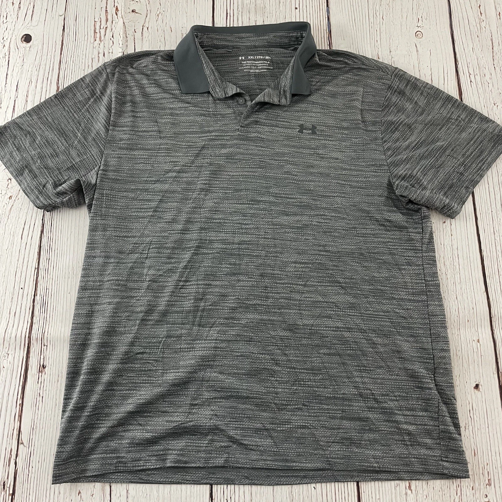 Under Armour Performance Polo Short Sleeve Golf Polo Shirt Men's 2XL Gray