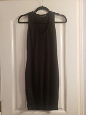 Pretty Little Thing Womens Size 8 Black Tank Top Dress Ribbed