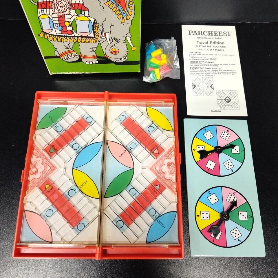 Parcheesi Travel Edition (Coleco Games, 1987), Nuevo Stock Antiguo - Caja Abierta, Bonito Foto 4 de 4
