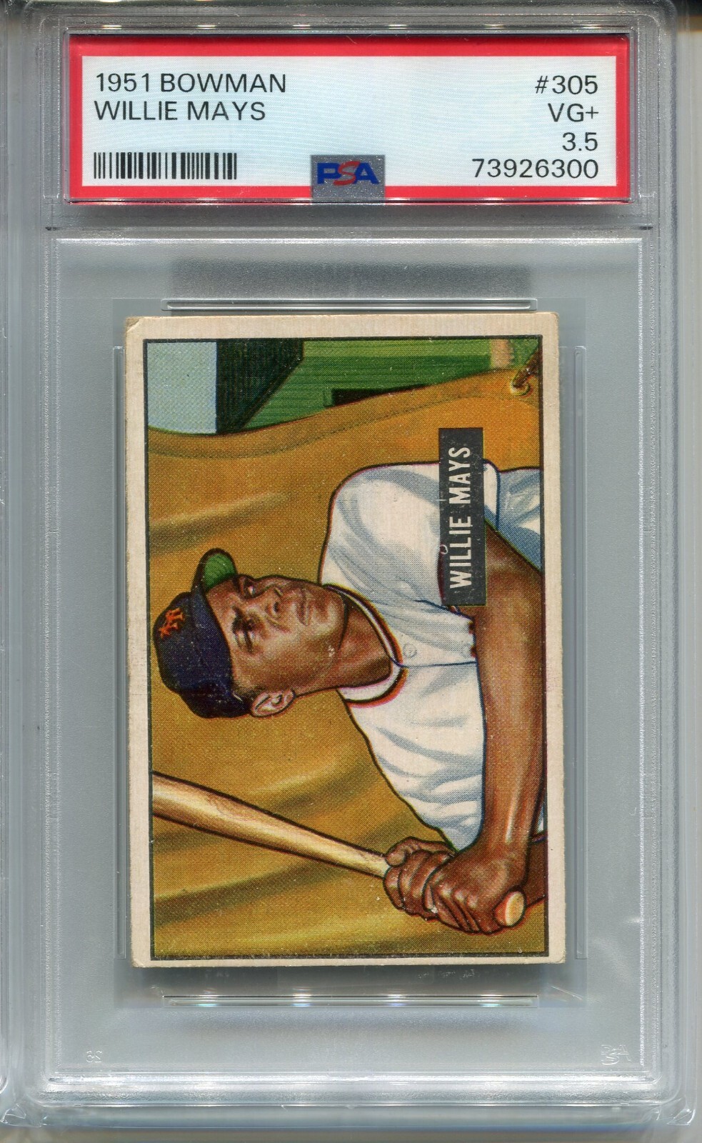 1951 Bowman Baseball #305 Willie Mays Rookie Card Graded PSA 3.5 Eye Appeal