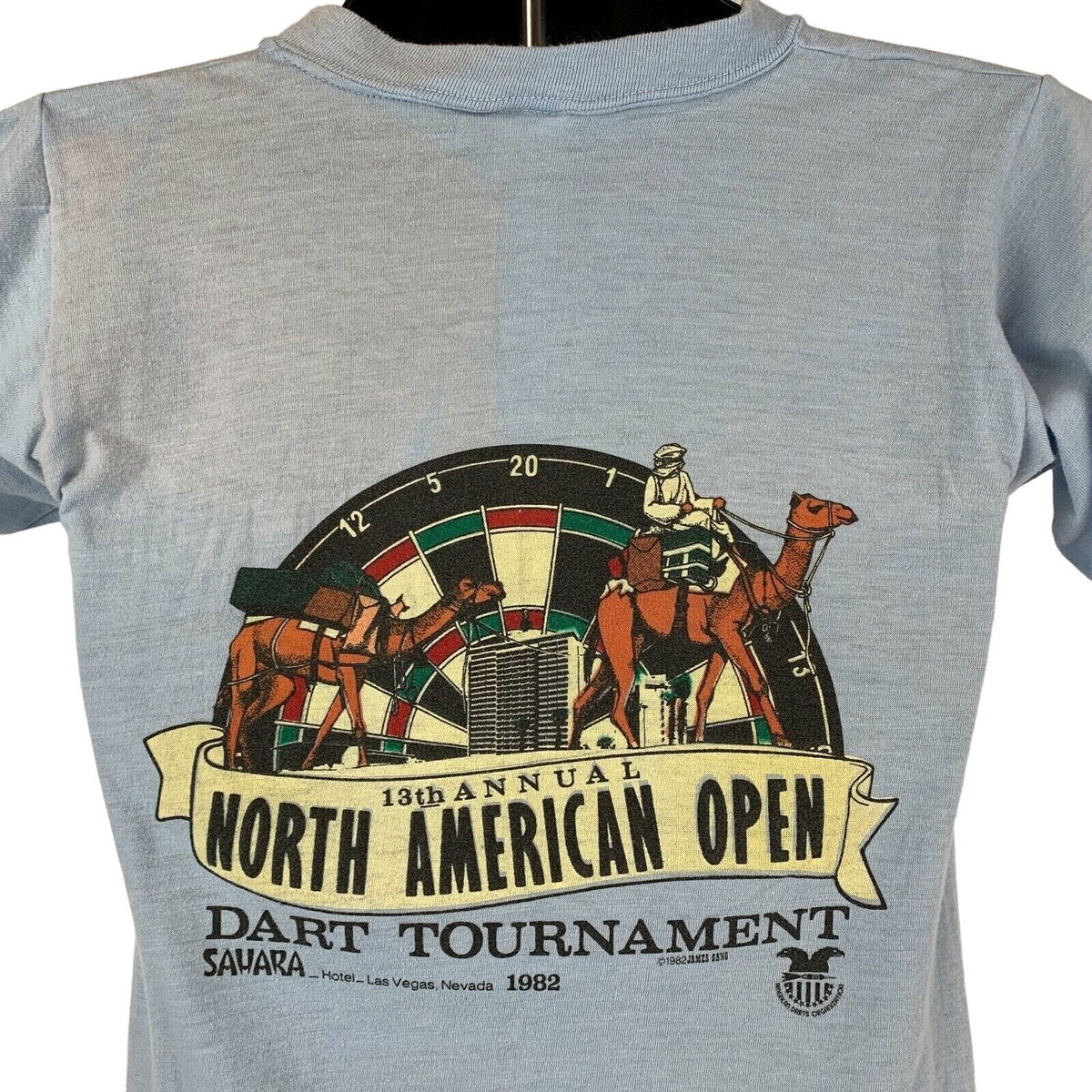 Vintage 80s Dart Tournament Las Vegas T Shirt Sahara Casino USA 