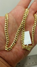 14k Yellow Gold Miami Cuban Curb Necklace / Bracelet Chain 8.5" 22" 24"