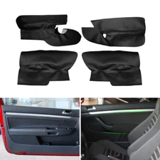 3-DOOR Front+Rear Door Armrest Panels Leather Cover for VW Golf MK5 Rabbit Black