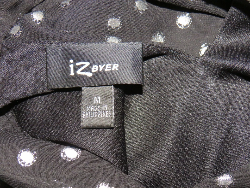 Elegante top halter para mujer mediano iZ Byer negro/metálico con puntos plateados capas Foto 4 de 4