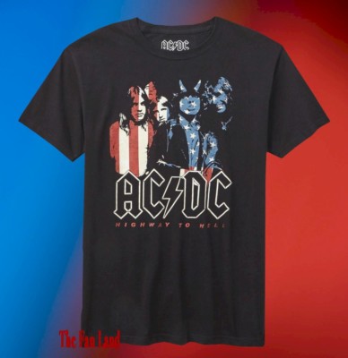 New AC/DC Highway To Hell Tour Mens 1979 American USA Vintage T-Shirt