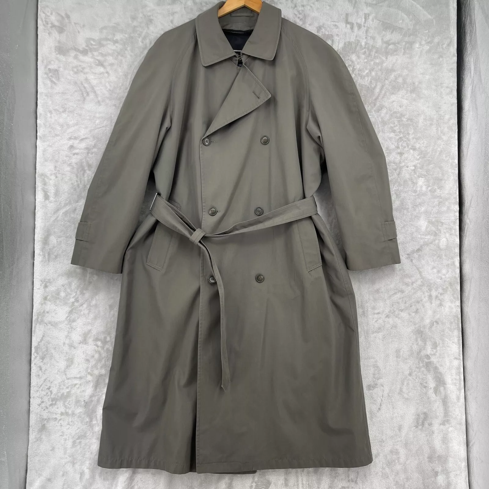 Trench homme vintage Christian Dior MonsiL taupe foncé ceinturé avec doublure