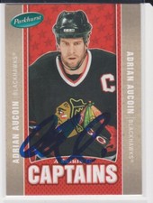 ADRIAN AUCOIN CHICAGO BLACKHAWKS AUTOGRAPHED HOCKEY CARD