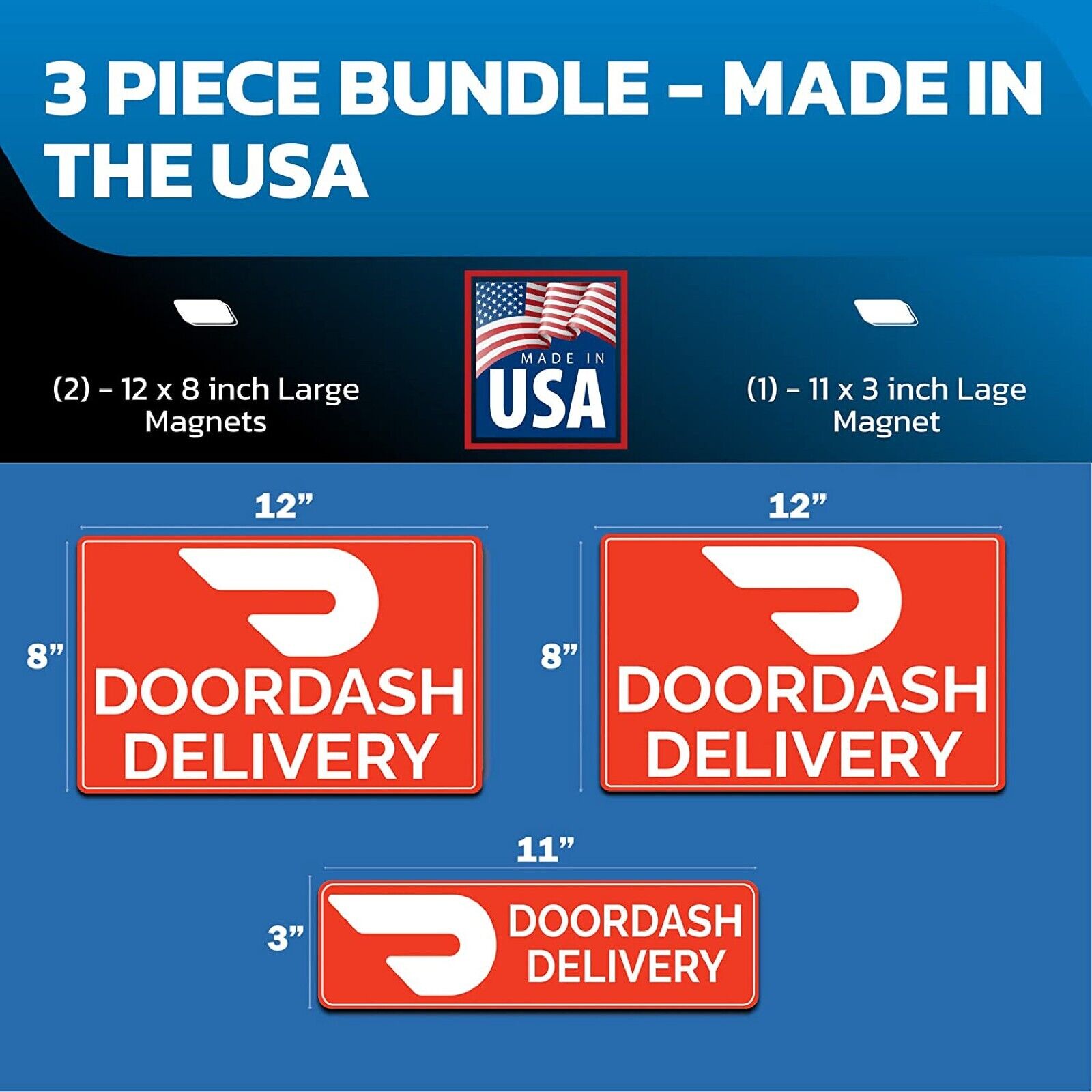  UPGRADED Doordash Car Magnets Door Signs And Stickers for  Delivery Drivers (Set of 4) 11×7 and 4×4 (Red Background DD) : Industrial &  Scientific