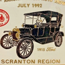 1992 Scranton Antique Auto Car Show Meet AACA 1915 Ford Pennsylvania Plaque