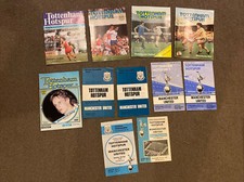 Job Lot TOTTENHAM V MANCHESTER UNITED Football Programmes X 11 1968-80 VGC