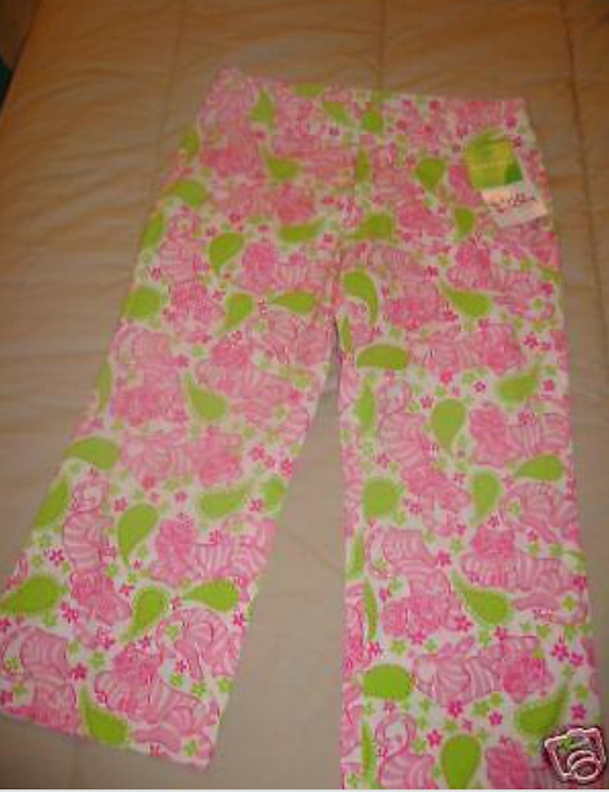 Nuevos con etiquetas Lilly Pulitzer Rachael Capri Pantalones Black Jack Tigres Tarjetas Talla 0 $160 70% de descuento