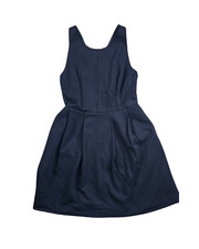 J. Crew Black Ponte Knit Pleated Fit and Flare Mini Dress With Pockets Size 6