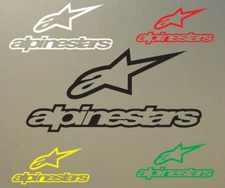 (2) 6" ALPINESTAR logo decal vinyl sticker helmet bike motorcyle extreme S450