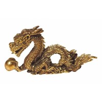 GlüCksdrache Mit Kugel Messing 5 X 3 Cm Kraft Schutz Macht StäRke GlüCksbringer
