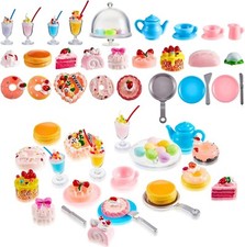 48 pcs Miniature Food Drinks Bottle Toys Mixed play Pretend Food for Dollhouse