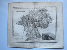 1843 antike Grafschaft Karte von Westmoreland Westmorland Einsatz Brough Castle